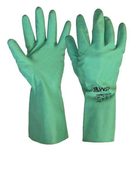 Wsp Green Nitrile Chemical Resistant Glove 33cm Safetyworx