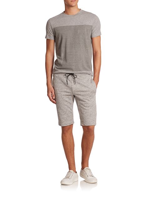 Lyst Theory Moris Cotton Sweat Shorts In Gray For Men