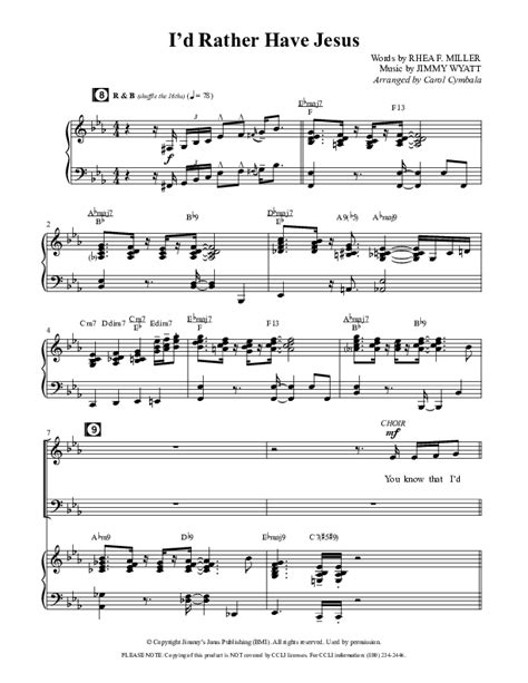 i d rather have jesus choral anthem satb sheet music pdf the brooklyn tabernacle choir arr