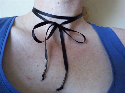 Black Satin Ribbon Bow Choker By Winteranddeancrafts On Etsy Bow
