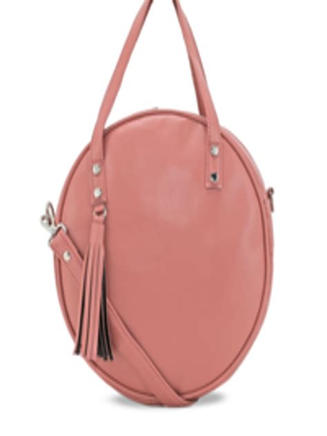 Buy Toteteca Pink Pu Half Moon Handheld Bag With Tasselled Handbags