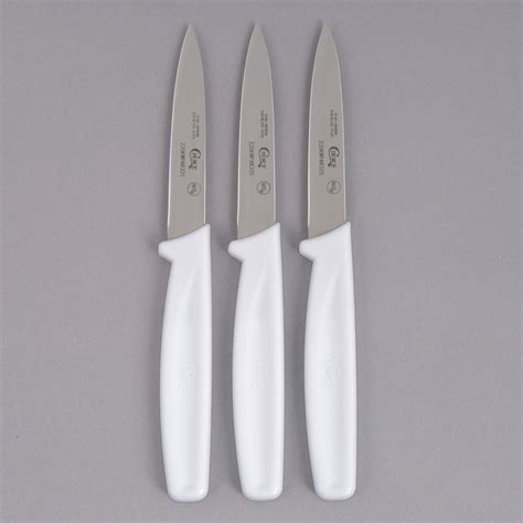 Choice 3 14 Smooth Edge Paring Knife With White Handle 3pack