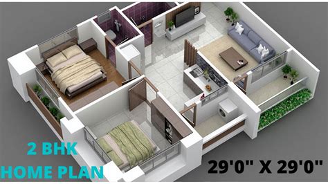 2 Bhk Floor Plan Design