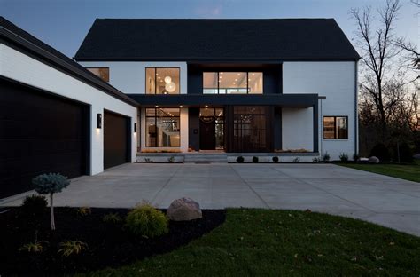 New Modern Colonial House Exterior Indianapolis By Haus