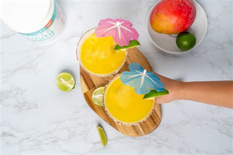 Peach Mango Margaritas With Collagen Perfect For Summer