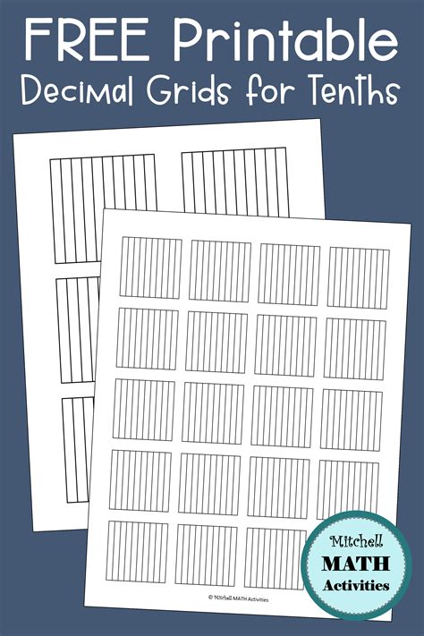 Free Printable Decimal Grid Pages Decimals Teaching Decimals Free