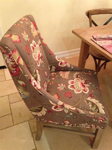 Lightly used restoration hardware nailhead fabric armchair. Restoration hardware chair covered in custom fabric with ...