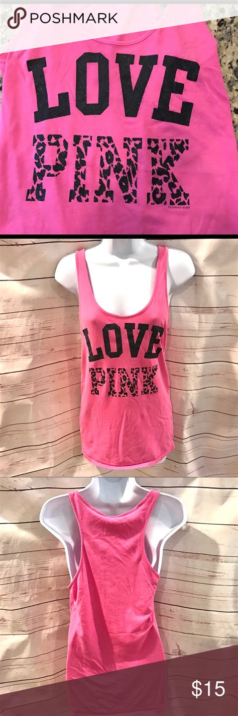 Pink Victorias Secret Tank Pink Victorias Secret Tank Pink With Black Love Pink On Front 14