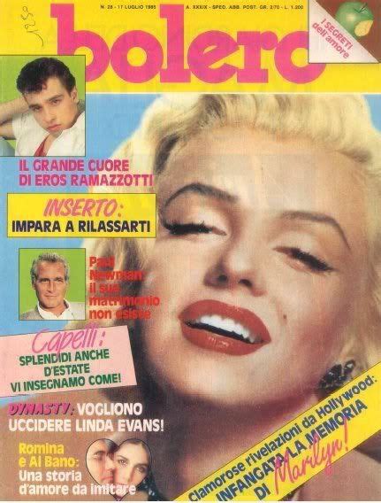 Bolero July 1985 Magazine From Italy Front Cover Photo Of Marilyn