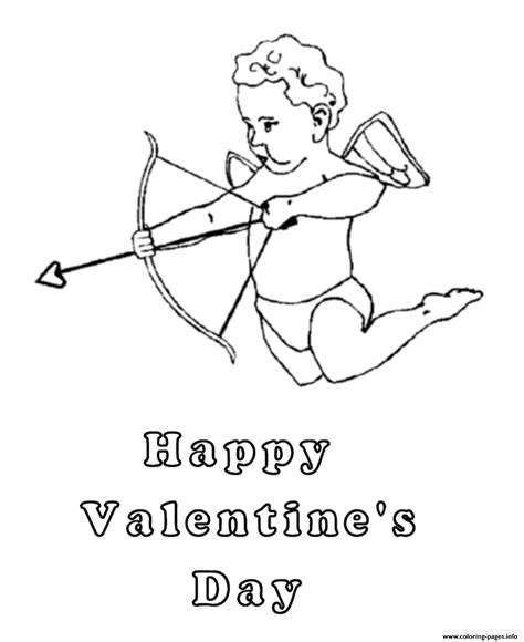 Free Cupid Happy Valentines S9138 Coloring Page Printable