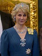 A full face image of the Duchess of Gloucester, wearing the turquoise ...