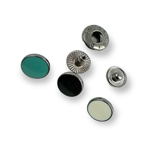 Flat Coin Shape Enameled Snap Fasteners Button 10 Mm 15 L