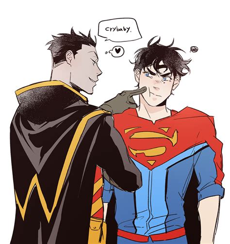 damian teasing jonathan super herói herois desenhos