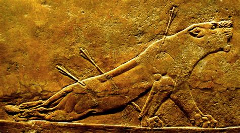 Details Of The Lion Hunt Reliefs From The Palace Of Ashurbanipal In