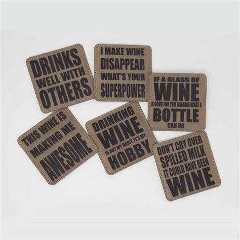 Wine Sayings Leather Coasters Dakota Laser Engraving