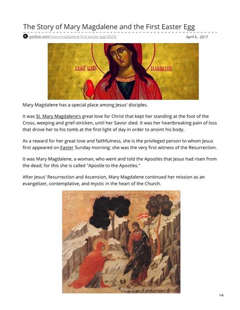 The Story Of Mary Magdalene And The First Easter Egg Docslib
