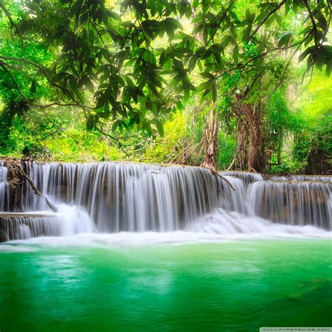 Green Tropical Waterfall Ultra Hd Desktop Background