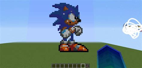 Minecraft Sonic Pixel Art Grid