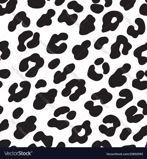Leopard Print Black And White Seamless Pattern Vector Image