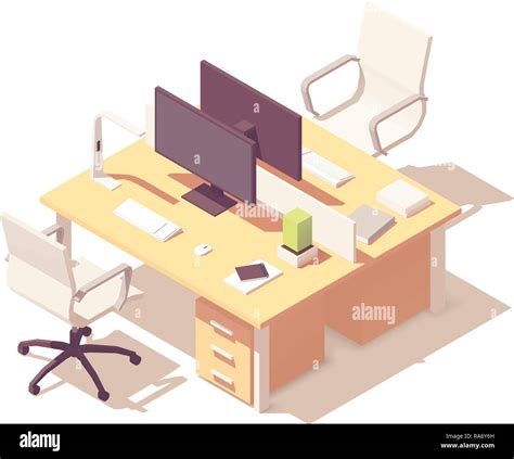 Vector Isometric Office Desk Stock Vector Image And Art Alamy