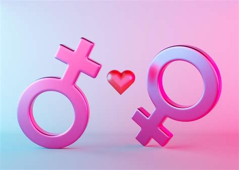 due simboli sessuali femminili con cuore e luce al neon simbolo di venere per le donne segno di