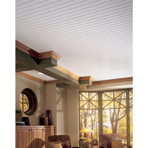 With the look of a real wood ceiling, plank ceilings help define a space, often becoming the focal point of a room. Shop Armstrong 5-in x 84-in Woodhaven Ceiling Tile Plank ...