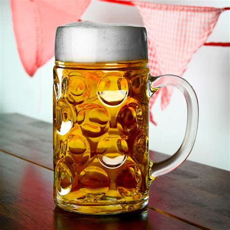 German Beer Stein Glass Ce Lined At 2 Pints 14ltr