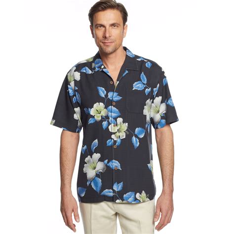 Tommy Bahama Sunlight Hibiscus Silk Shirt In Black For Men Lyst