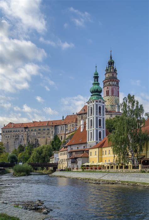 View With Two Tower Cesky Krumlov Stock Photo Image Of History