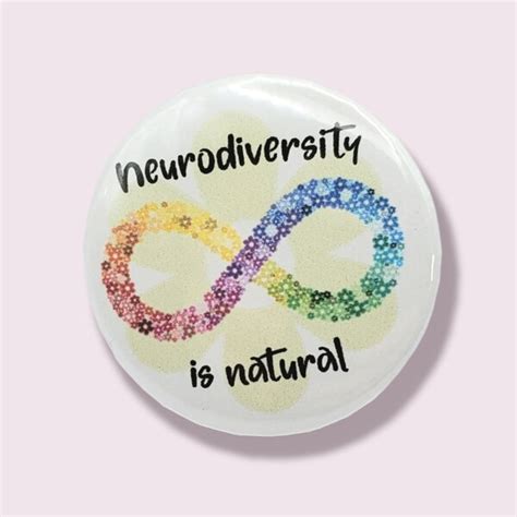 Neurodiversity Awareness Button Pin Mental Health Adhd Awareness Pin