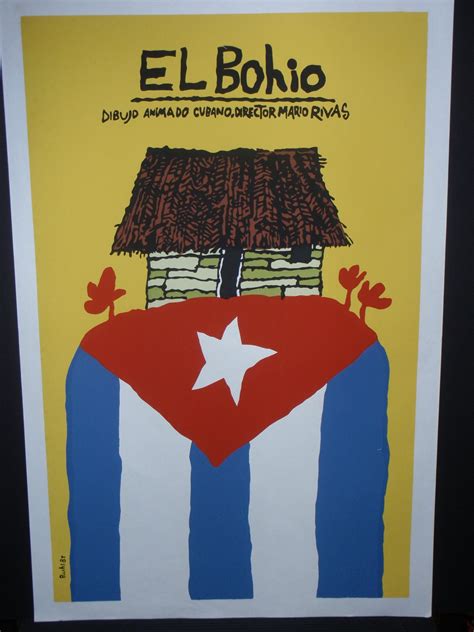 El Bohio The Hut Cuba Silkscreen Movie Poster By Cuban Master Bachs