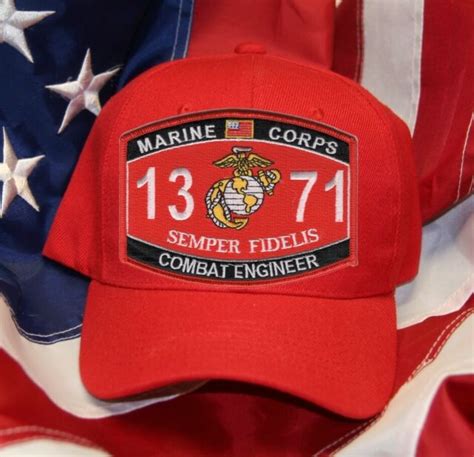 Mos 1371 Combat Engineer Hat Patch Cap Us Marines Military Ebay