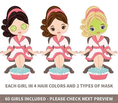 60 Spa Girls Clipart Vector Spa Girl Spa Party Clipart Spa Clipart