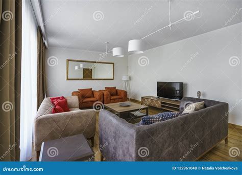 Interior Of Spacious Living Room In A Villa Stock Photo Image Of