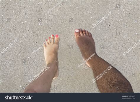 Tanned Couples Legs On Sand Beach Stock Photo Shutterstock