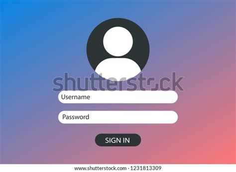 Interface Username Password Login Data Authorization Stock Vector