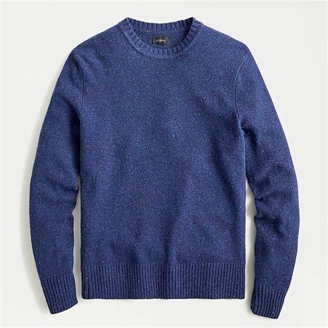 Jcrew Rugged Merino Wool Donegal Crewneck Sweater For Men