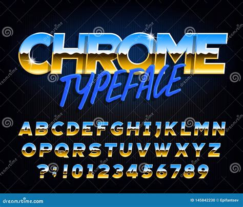 Chrome Alphabet Vector Bold Font 62778717