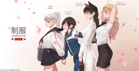 Uniforms By Dishwasher1910 Rwby Rwby Anime Team Rwby