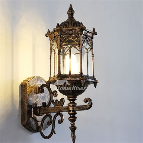 Rustic Wall Sconce Glass Wrought Iron Outdoor Antique Decorative