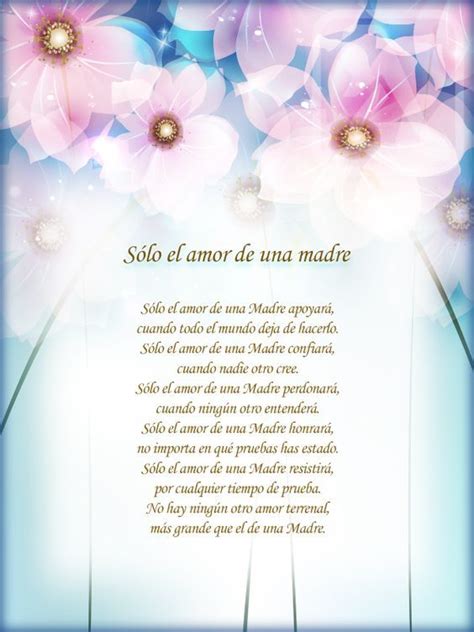 Poemas Para Madres Cristianas Sólo El Amor De Una Madre Poema Para