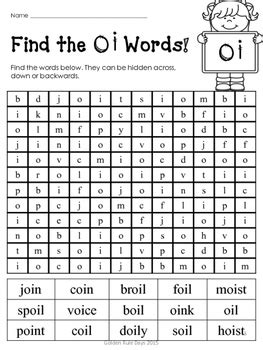 Ou ow oi oy worksheet. Diphthongs FREE 5 Practice Sheets For oi and Diphthongs by ...