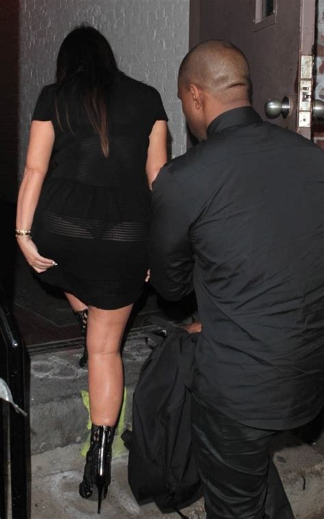 Wardrobe Malfunction Kim Kardashian Flashes Thong On Kanye West Date