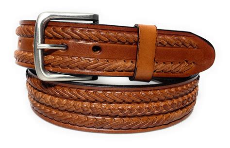 Mens Braided Heavy Duty Leather Belt Casual Or Work Etsy