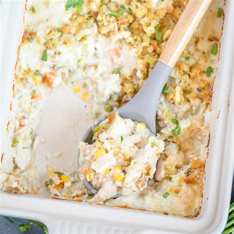 Creamy Turkey And Stuffing Casserole Recipe Turkey Recipes