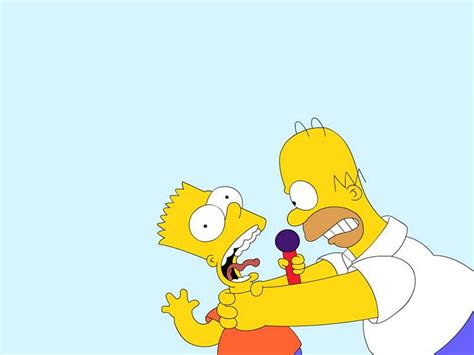 My Free Wallpapers Cartoons Wallpaper Homer Against Bart