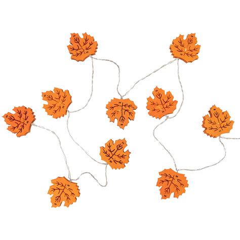 10 Count Led Maple Leaves Fall Harvest Fairy Lights 55 Copper Wire