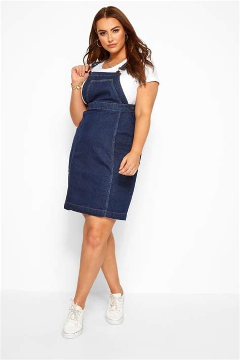 Indigo Blue Denim Pinafore Dress Plus Sizes 16 To 36 Yours Clothing