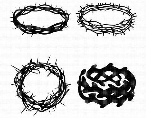 Jesus Crown Of Thorns Svg Png Dxf Clipart Eps Vector Cut File By
