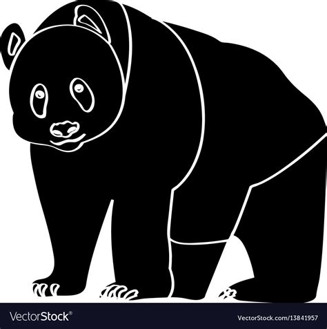 Isolated Panda Silhouette Royalty Free Vector Image